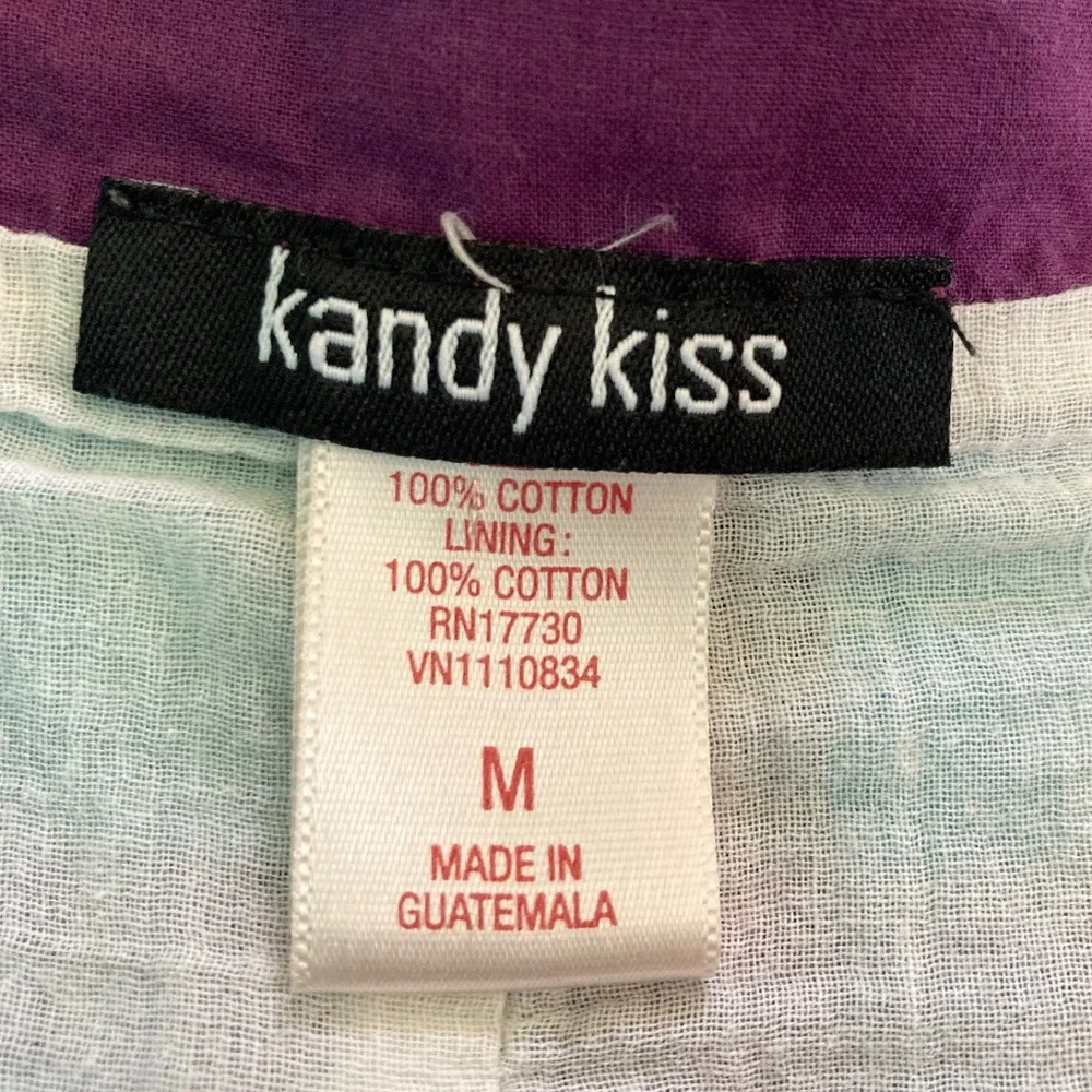 Girl’s size medium Kandy Kiss purple and turquoise checked sleeveless dress